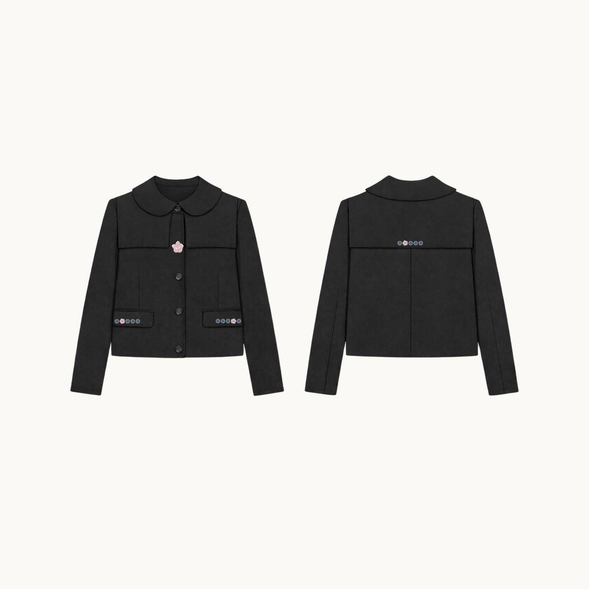 Peter Pan Collar Cropped Jacket