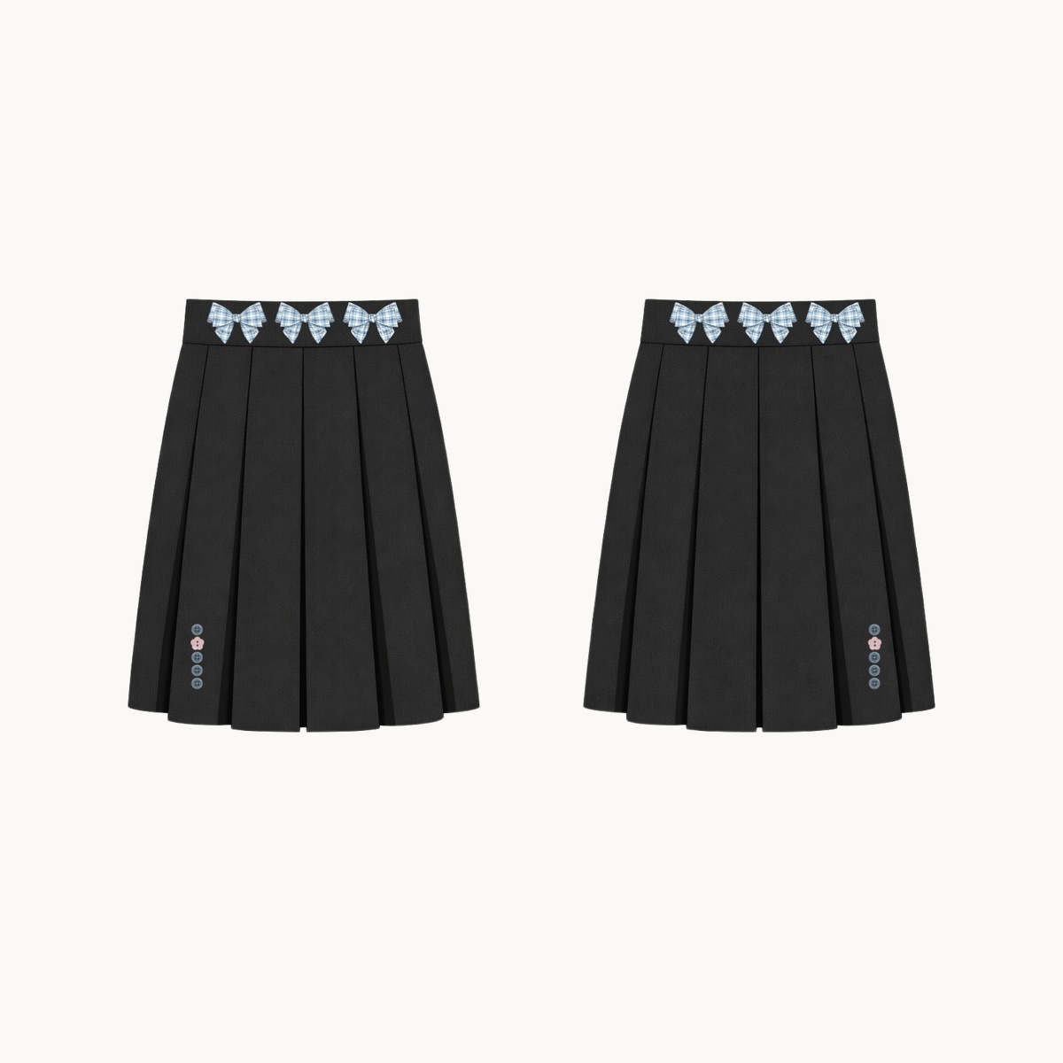 Bow Waist Pleated Skirt